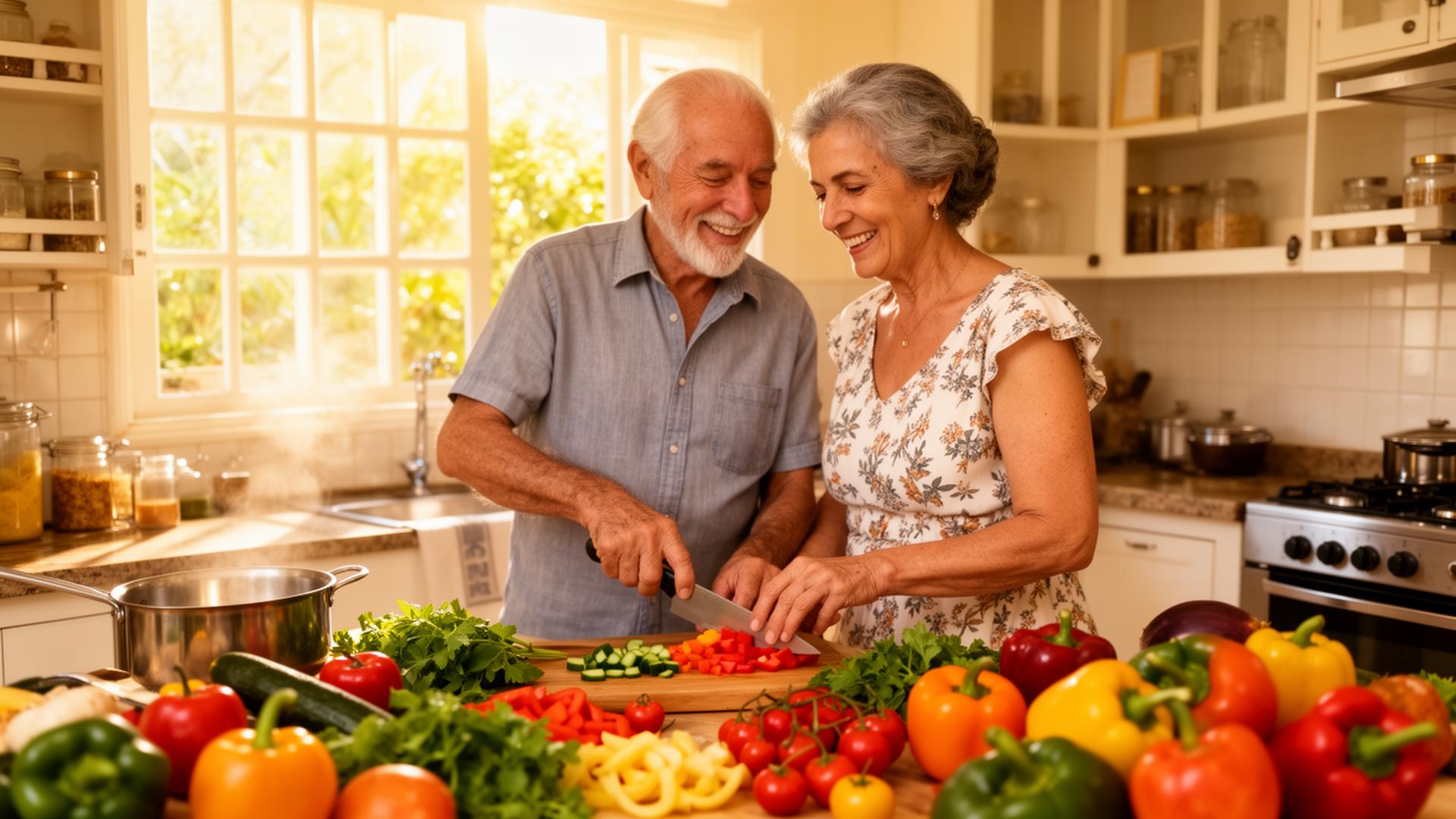 Couple preparing protocol meals in the kitchen